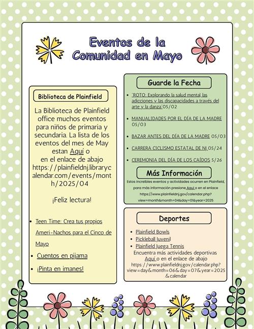 Eventos de la Comunidad en Mayo